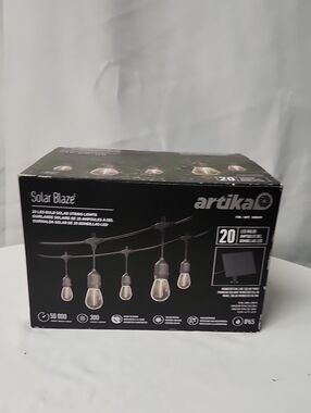 Solar Blaze 20-Count Outdoor String Lights - Black
